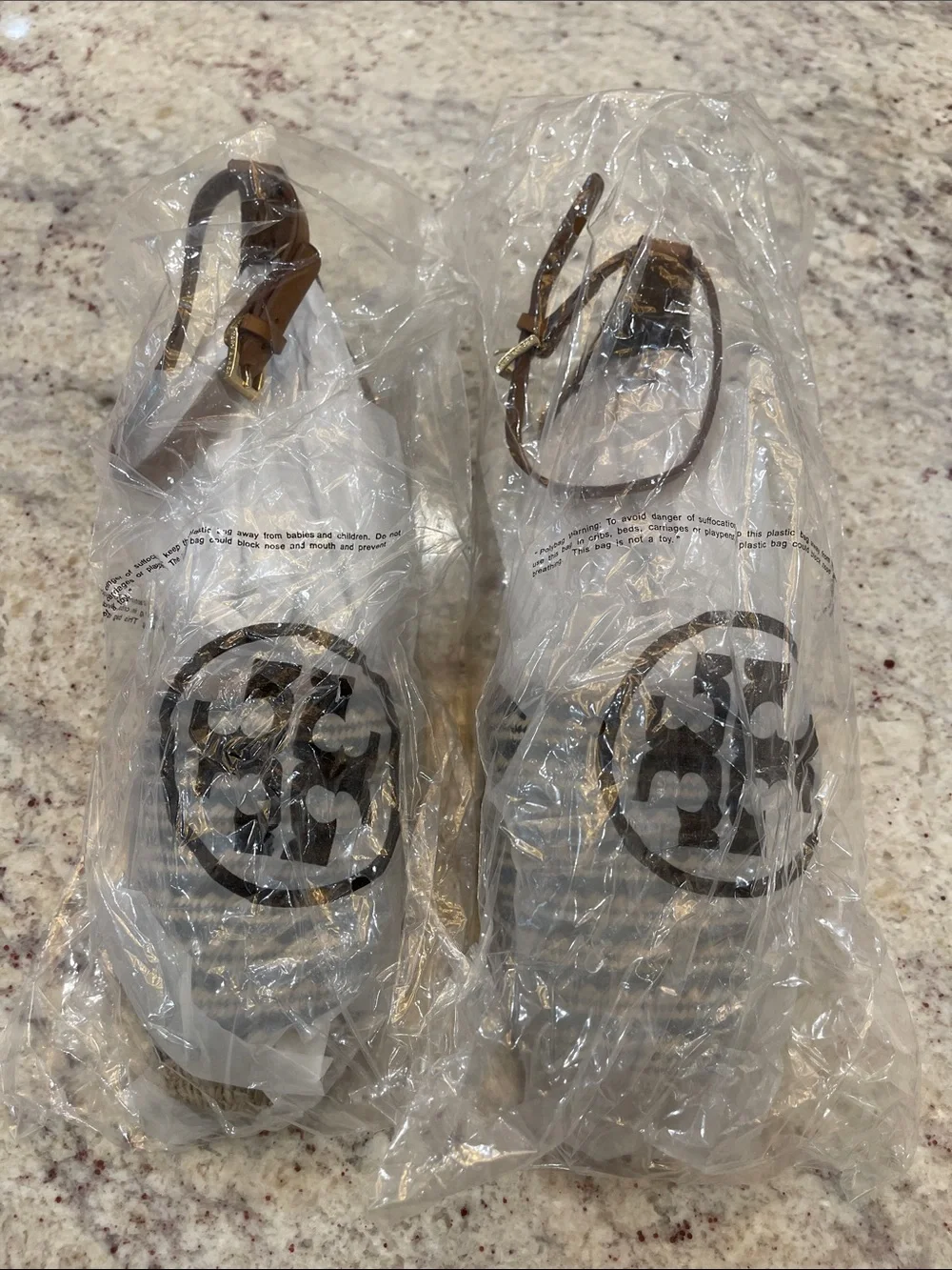 Tory Burch Mosaic Straw Flat Espadrille Sandals Size 11 – Black Natural Like New
